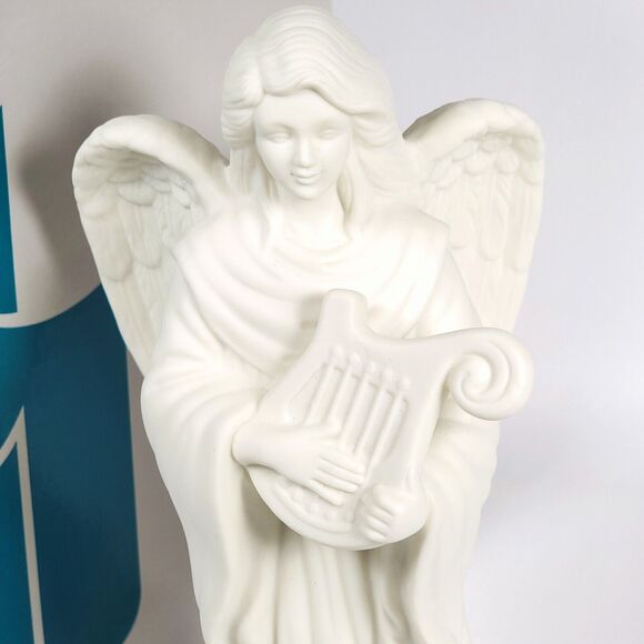 Partylite Bisque Lyrical Angel White Porcelain Taper Candle Holder P0461 - Picture 2 of 15